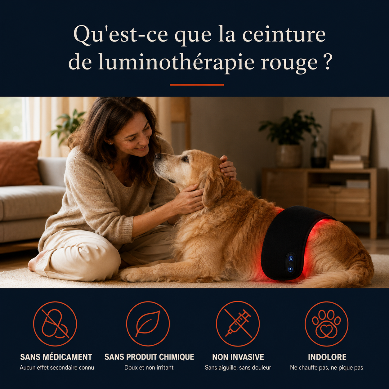 Qu'est-ce que la ceinture de luminothérapie rouge : sans médicament, sans produit chimique, non invasive, indolore